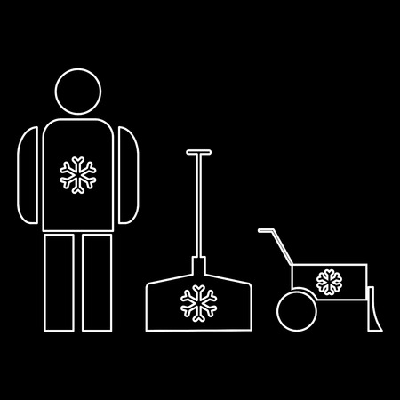 Snow removal   it is the white path icon .のイラスト素材