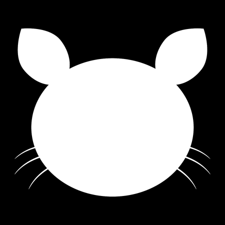 Cat head it is the white color icon .のイラスト素材