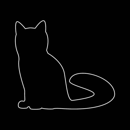 Cat it is the white path icon .のイラスト素材