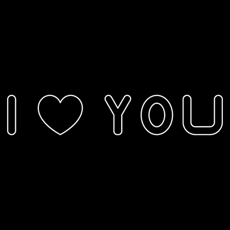 I love you it is the white path icon .のイラスト素材