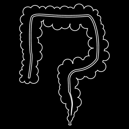 Intestine it is the white path icon .のイラスト素材