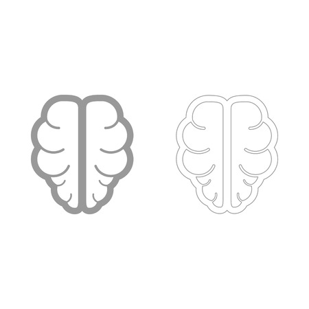 Brain it is the grey set icon .のイラスト素材