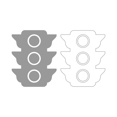 Traffic light it is the grey set icon .のイラスト素材