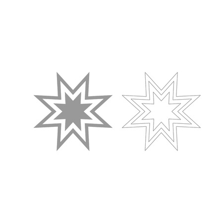 Trendy retro star it is the grey set icon .のイラスト素材