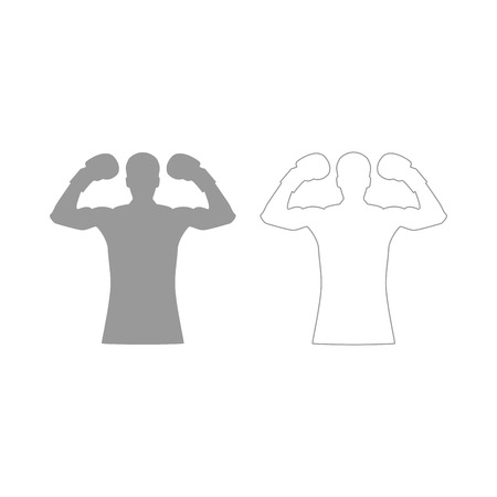 Boxer  set  icon .のイラスト素材