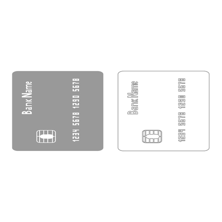 Inserting credit card it is grey set  icon .のイラスト素材