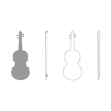 Violin it is grey set  icon .のイラスト素材