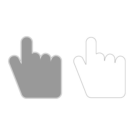 Point hand it is grey set  icon .のイラスト素材