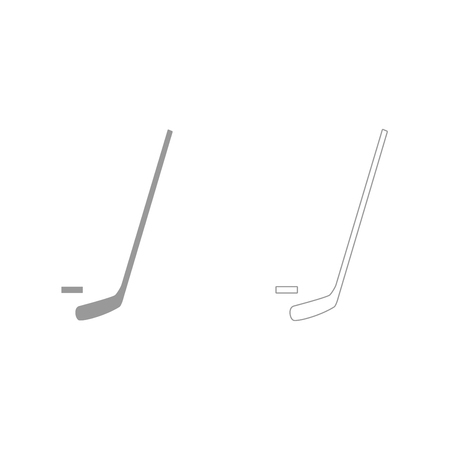 Hockey sticks and puck it is grey set  icon .のイラスト素材
