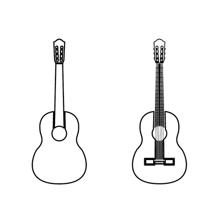 Guitar it is black color path icon .のイラスト素材