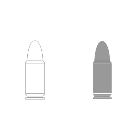 Bullets simple it is grey color set icon .のイラスト素材