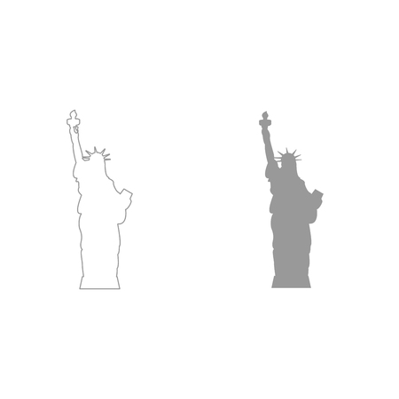 Statue Of Liberty it is grey color set icon .のイラスト素材