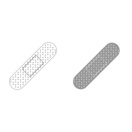 Band aid it is grey color set icon .のイラスト素材