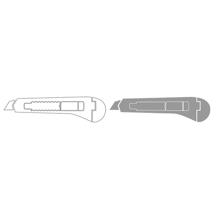 Paper knife it is grey color set icon .のイラスト素材