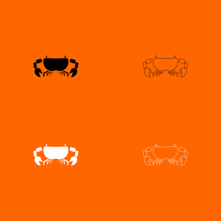 Crab it is  black and white set icon .のイラスト素材