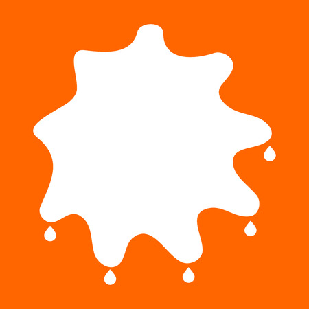 Abstract ink blot it is white icon .のイラスト素材