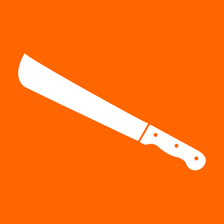Machete or big knife it is white icon .