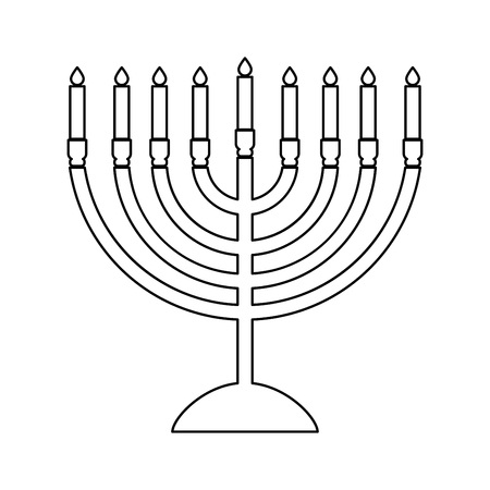 Menorah for Hanukkah it is black color icon.のイラスト素材
