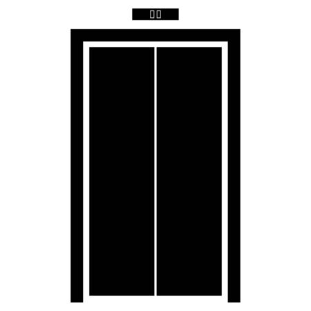 Elevator doors  black color icon Vector illustration.のイラスト素材