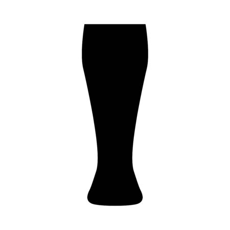 Beer glass black color icon Vector illustration.のイラスト素材