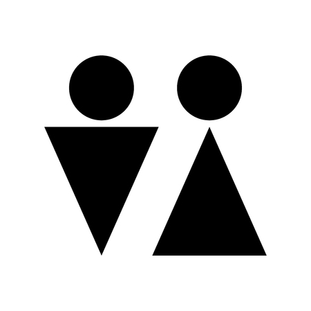 Man and woman black color icon Vector illustration.のイラスト素材