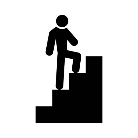 A man climbing stairs it is black color icon .のイラスト素材