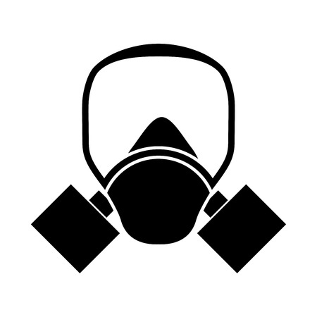 Gas mask it is black color icon .のイラスト素材