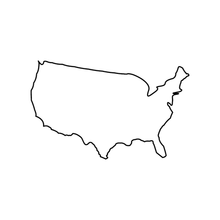 Map of America it is black color icon .のイラスト素材