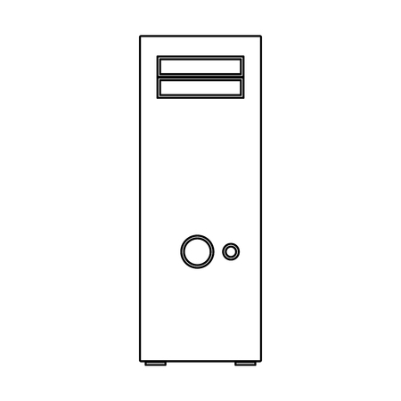 Computer case or system unit it is black color icon .のイラスト素材