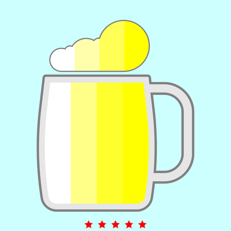 Glass of beer it is color icon . Simple style .のイラスト素材