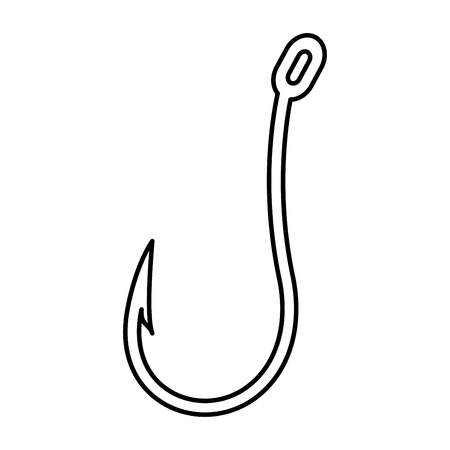 Fish hook it is black color icon .のイラスト素材