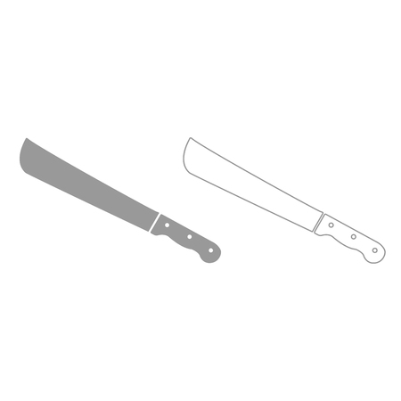 Machete or big knife it is grey set icon .のイラスト素材