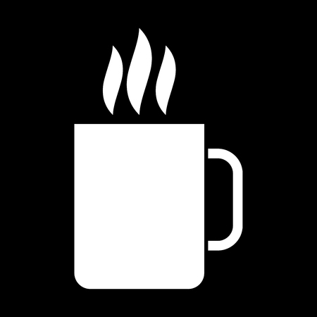 Cup with hot drink it is white color icon .のイラスト素材
