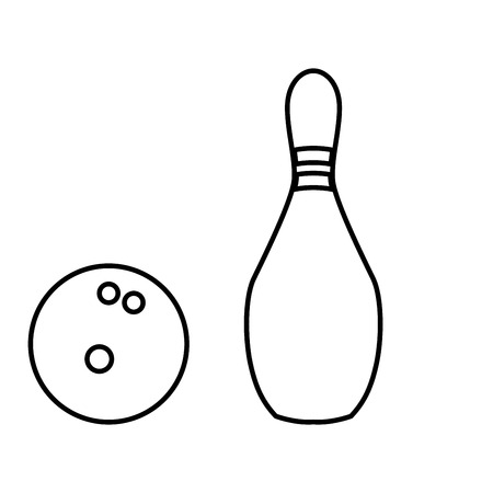 Pin and bowling ball it is black color icon .のイラスト素材