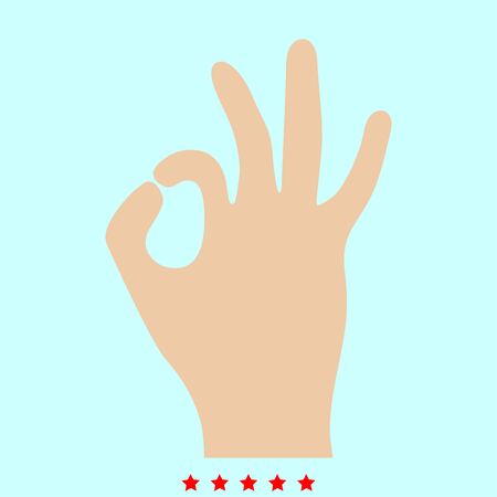 The sign perfectly shows the hand it is color icon . Simple style .のイラスト素材