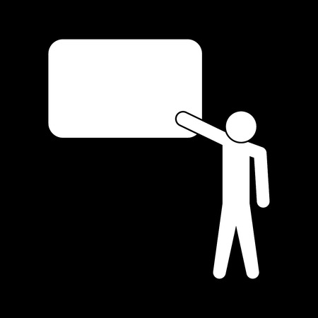 Teacher standing near whiteboard it is white color icon .のイラスト素材