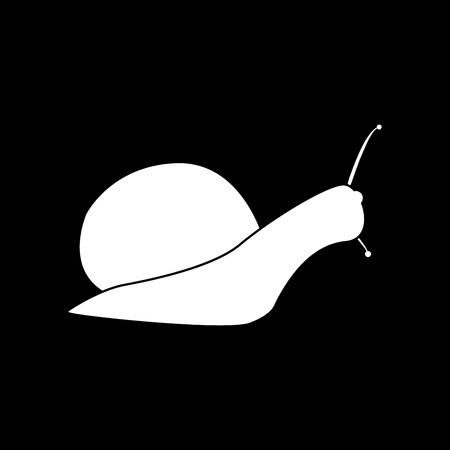 Snail silhouette it is white color icon .のイラスト素材