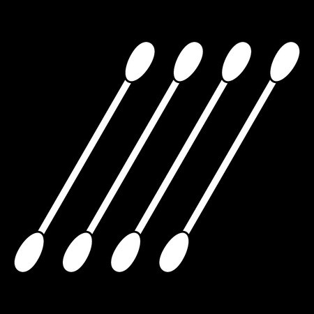 Cotton swabs it is white color icon .のイラスト素材