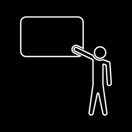 Teacher standing near whiteboard it is white color icon .のイラスト素材