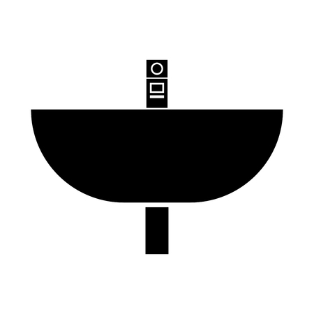 Wash basin it is black color icon .のイラスト素材