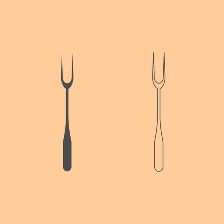 Large Fork it is dark grey set icon .のイラスト素材