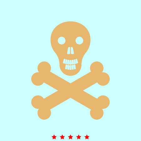 Skull and bones  set  it is color icon . Simple style .のイラスト素材