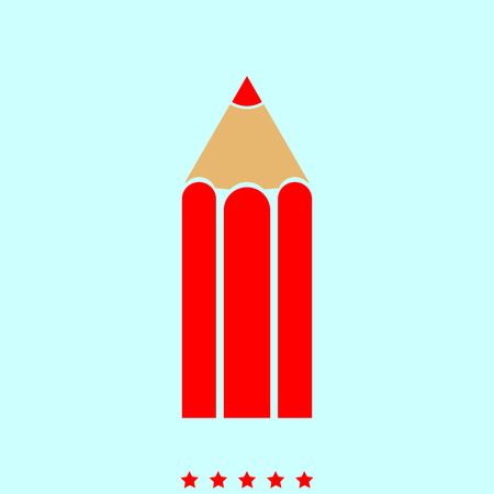 Red pencil simple style icon.のイラスト素材