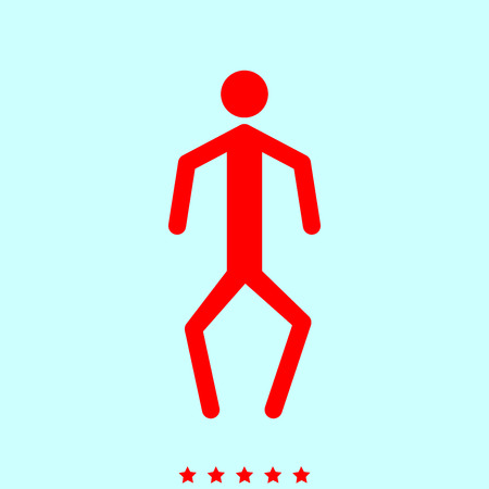 A man with crooked legs simple style icon.のイラスト素材