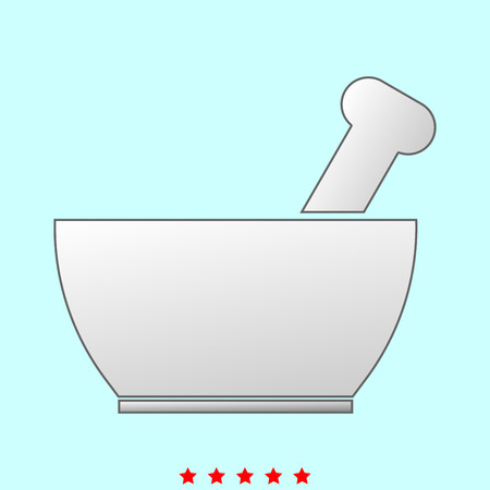 Mortar and pestle simple style icon.のイラスト素材