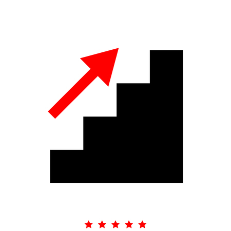 Stairs growth in flat style design.のイラスト素材
