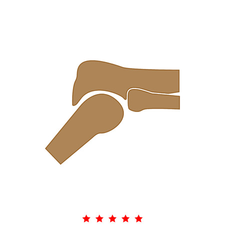Knee joint   icon in flat style.のイラスト素材