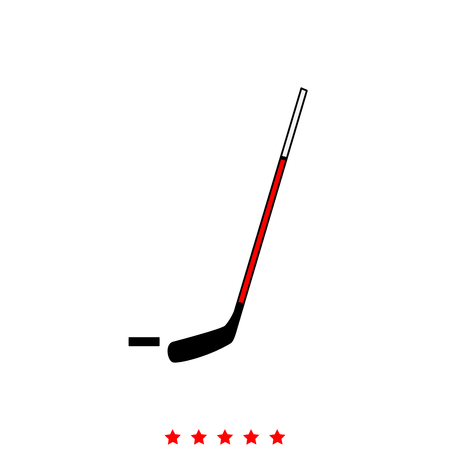 Hockey sticks and puck  in Flat style.のイラスト素材