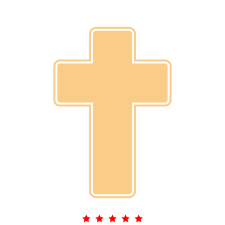 Church cross it is icon . Flat style .のイラスト素材