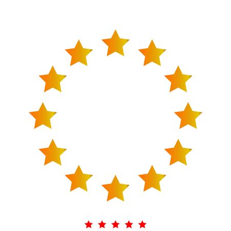 Stars in circle it is icon . Flat style .のイラスト素材